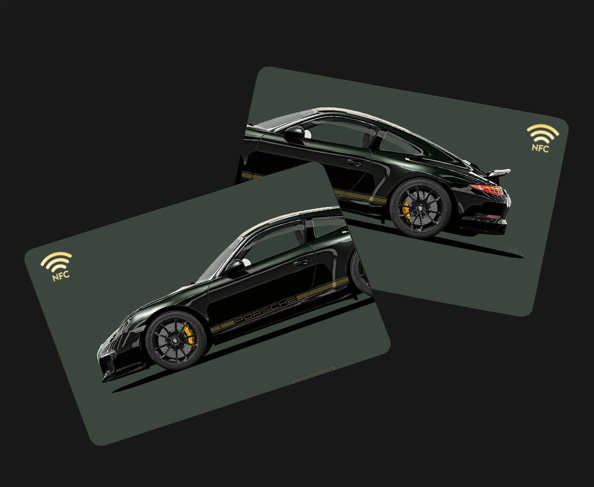 Porsche Blackline custom NFC business card Sri Lanka by Zarcon