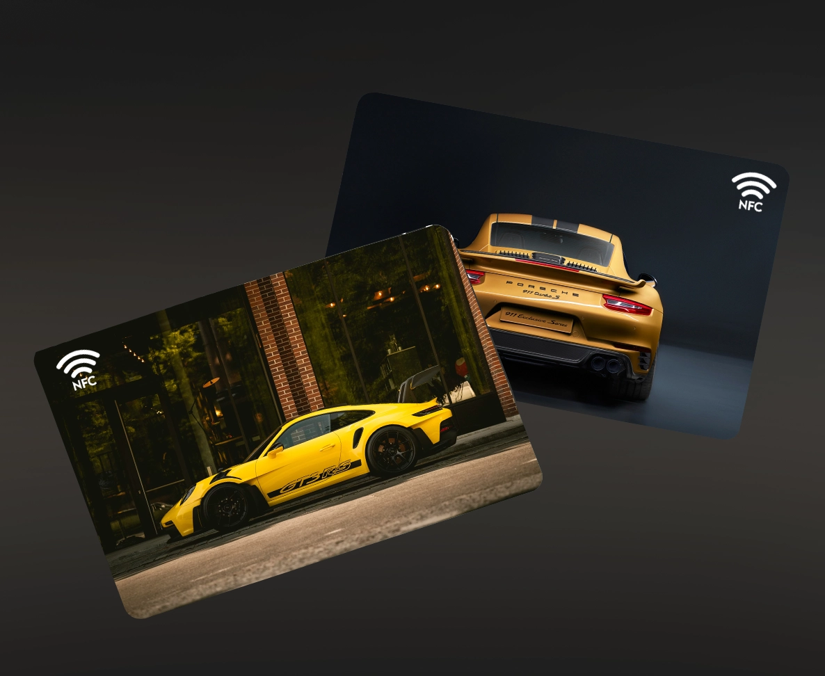 Porsche Gold custom NFC business card Sri Lanka by Zarcon