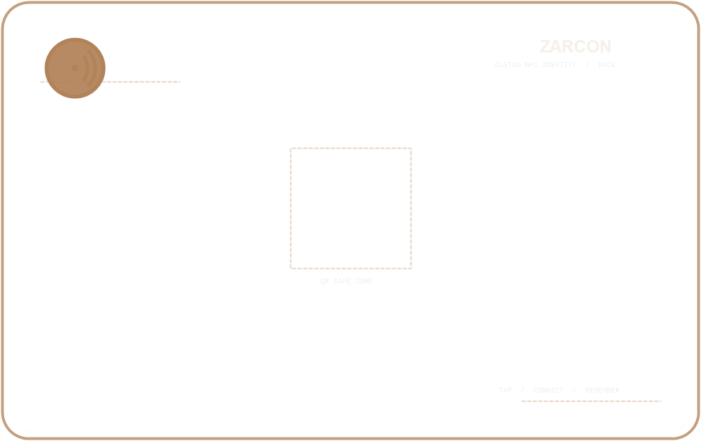Back custom NFC card printing template by Zarcon